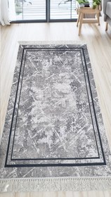 Resim Dekhera Ömür Yıkanabilir Halı 5713 Gri - 120X180 / Dot Taban 