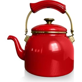 Resim PremiumPort Kırmızı Emaye Bitki Çayı Demliği 2250 Ml, Sağlıklı ve Şık Tasarım 