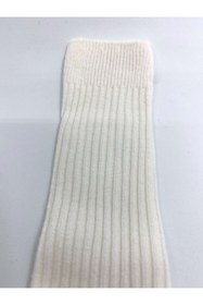 Resim Burcu Atölye Kız Bebek Beyaz Basic Diz Altı Çorap 
