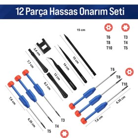 Resim Workpro WP200531 12 Parça Cr-V Elektronikçi Hassas Profesyonel Onarım Seti 