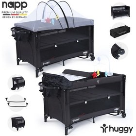 Resim Huggy Napp 6in1 Anne Yanı Park Yatak Oyun Parkı + Yatak 70x120 