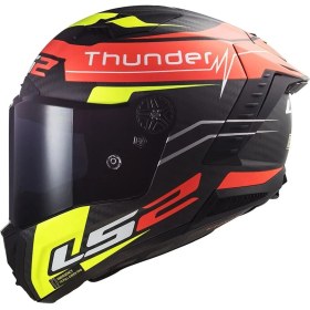 Resim Ls2 Thunder Karbon Attack Full Face Motosiklet Kaskı 