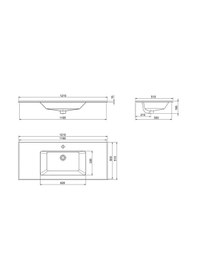 Resim Cerastyle İbiza 121x51 Cm Etajerli Lavabo Tek Hazneli 