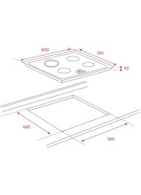 Resim Teka Tt 6315 Vitroseramik Elektirikli Ocak 3 Gözlü Dokunmatik 5400 W Cam Yüzeyli Siyah 