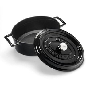 Resim Lava Döküm 21x25 CM Siyah Oval Tencere 