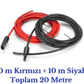 Resim 6 mm Mc4 Soketli 20 Metre (10m+10m) Güneş Paneli Solar Kablo 