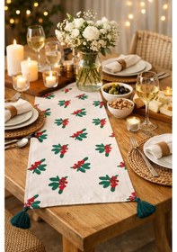 Resim Life Kanvas Kumaş Dikdörtgen Püsküllü Runner 