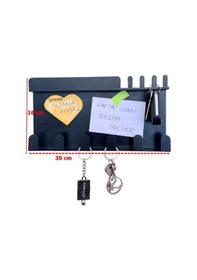 Resim Lazer Notluklu Anahtar Askısı Mat Siyah Mat Siyah 