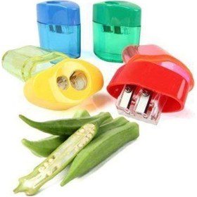 Resim Iki Bıçaklı Pratik Bamya Soyacağı Plastik Bamya Açacağı Soyacak 