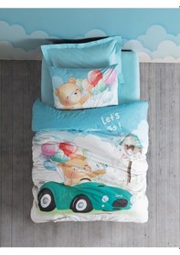 Resim Cotton Box Junior Tek Kişilik Lastikli Çarşaflı Nevresim Takımı Buddy Mavi 