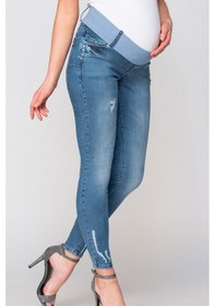 Resim Busa Hamile İnci Detay Skinny Kot Pantolon Mavi-mavi 