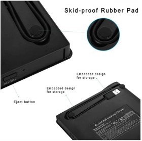 Resim Wozlo Harici USB 3.0 Optik Sürücü DVD Rw Writer Yazıcı - Siyah 