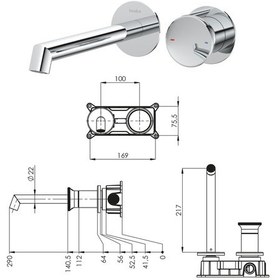 Resim Teska 5506 Arte Ankastre Lavabo Bataryası Krom 