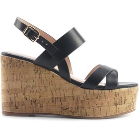 Resim Nine West MONSA 5FX Siyah Kadın Dolgu Topuk Sandalet 
