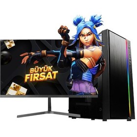 Resim Ramtech Astral KX20-M i5-12400F 32 GB 480 GB SSD 2 GB R5230 24" Dos Masaüstü Bilgisayar 