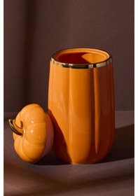 Resim Balkabak Xl Kapaklı Porselen Kavanoz 28x13.7 Cm Beyaz 