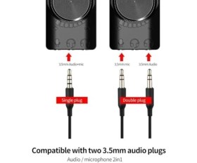 Resim Karokstore Plus Px-Gs3 Plextone Gs3 Mark Iı Sanal Gaming 7.1 Kanal USB Ses Kartı, Gaming Ses Kartı Pubg ve Lol Ses Efektleri Dahil, Mikrofon ve 3.5mm Çift Kulaklık Ses Jakı Ses Kartı Dönüştürücü 