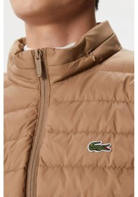 Resim Lacoste Down Fill Jacket Kaztüyü Dolgu Gizli Kapüşonlu Açık Kahverengi Mont Kahverengi 