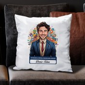 Resim Karikatürlü En İyi Erkek Dijital Pazarlama Uzmanı Yastık 