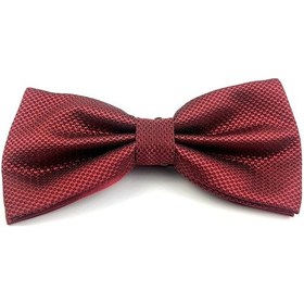 Resim Demfashion Bordo Kareli Erkek Saten Kumaş Petek Dokulu Papyon Bordo 