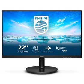 Resim PHILIPS 21.5  221V8LD/00 4MS 75MHZ 1XVGA 1XHDMI 1XDVI FHD 1920X1080 FLICKER-FREE DÜŞÜK MAVİ IŞIK VESA SİYAH 