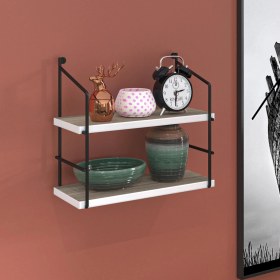 Resim Kenzlife Mutfak Banyo Duvar Rafı Junzi Mat Cordoba Suntalam 040 Y 40 G 15 D 2 Katlı Beyaz 