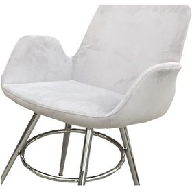 Resim Sandalye MAKİ Kollu Beyaz Model Dökme Sünger Metal Transmisyon Çelik Nikelaj Babyfac kumaş El Yapım 