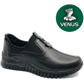 Resim Venüs Pilea Hakiki Deri Ortopedik Kadın Casual Ayakkabı Siyah 