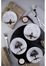 Resim Kütahya Porselen Mind 4 Parça 10 Cm Tabak 