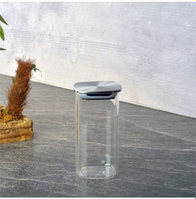 Resim Thn Cam Kavanoz - Cam Erzak Saklama Kavanoz 6 Lı Borosilikat Cam 3 Boy Gri 