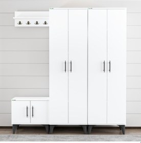 Resim Garaj Home Modern Raflı Portmanto Ayakkabılık Vestiyer Çok Renkli 