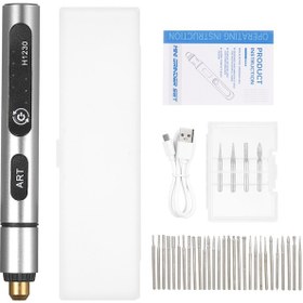 Resim Ximistore9 "3 Hızlı Şarjlı Mini Döner Alet Seti - Cam, Ahşap Ve Metal İşleme İçin 34 Uçlu Kablosuz Gravür Makinesi" 