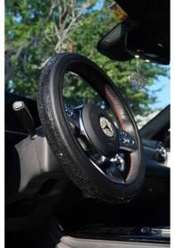 Resim Siyah Taşlı Direksiyon Kılıfı Siyah 