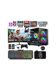 Resim Xaser River X50 R5-5500 16 GB 512 GB M.2 Nvme SSD 8 GB RX580 23.8" Free Dos Masaüstü Oyuncu Bilgisayarı 