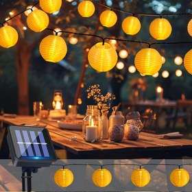 Resim 30/10 LED Su Geçirmez Fenerler Solar Işık Zinciri, 8 Aydınlatma Modlu Feston Çelengi, 6.5m/3.5m Güneş Enerjili Kamp Lambası, Akıllı Işık Algılama Bahçe Peri Işıkları - Teras Çim Çit Düğün Parti Cadılar Bayramı Yılbaşı Dekoru Yeni Yıl Hediyesi 
