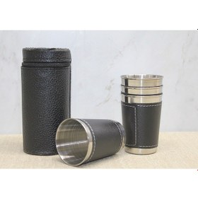 Resim Derili Kılıflı 4'lü Shot Bardak Çok Renkli 