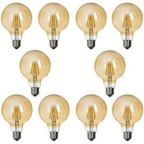 Resim 10 Adet 4w E27 Filament Glop Edison Rustik Led Ampul G95. 