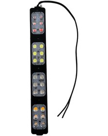 Resim 12 Volt 24 Ledli 24 Watt 4 Renkli Kırmızı-mavi-amber-beyaz Animasyonlu Çakar Modül Led 5 Adet 
