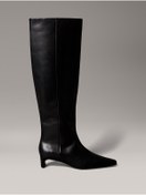 Resim Calvin Klein Leather Kitten Heel Knee Boots 