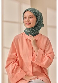 Resim Silk Home Aura Eşarp 140005-12 Petrol Yeşili, Su Yeşilli, Somon 