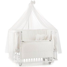 Resim Meltem Kids Bambino Sallanır Ahşap Anne Yanı Beşik 70x110 cm (beyaz-ekru) Ekru 