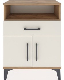 Resim Arges Komodin Tek Raflı 2 Çekmeceli 2 Kapaklı 60x30x80 Çam-ay... Çam 