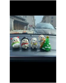 Resim himi bijuteri aksesuar Noel Set Dikiz Aynası Süsü Ayna Süsü Araç İçi Araba Süsü Torpido Süsü Araç Oto Aksesuar 