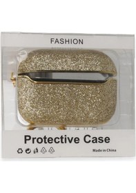 Resim Apple Uyumlu AirPods Pro 2 2.nesil Spell Simli Kılıf - Gold Düz Renkli 