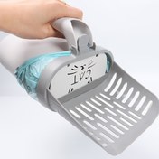 Resim PP Malzeme Kedi Kumu Kepçesi Entegre Atık Torbası Dispenseri ile, Verimli Temizlik için Sağlam Derin Kürek Eleği, Tüm Kedi Irkları için Uygun - Evcil Hayvan Kumu Kutusu Bakım Aracı 