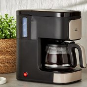 Resim Karaca 2 In 1 Cam Demlikli Filtre Kahve ve Çay Demleme Makinesi - 5 Fincan Kapasite 