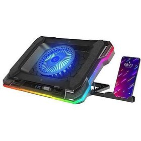 Resim Rampage S49 Cyclone Siyah 10 Mode RGB 140mm Fanlı 19İnç LED Ekranlı Notebook Soğutucu Stand 