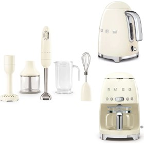 Resim smeg Krem Kettle-Filtre Kahve Makinesi ve El Blender Seti 