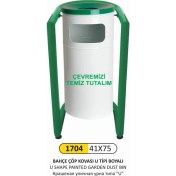 Resim Arı Metal Bahçe Çöp Kovası U Tipi Boyalı 