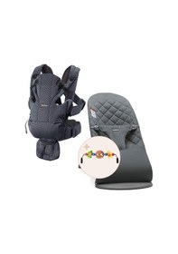 Resim Babybjörn 2'li Set Oyuncaklı Bliss Ana Kucağı Woven & Kanguru Move Mesh Anthracite 